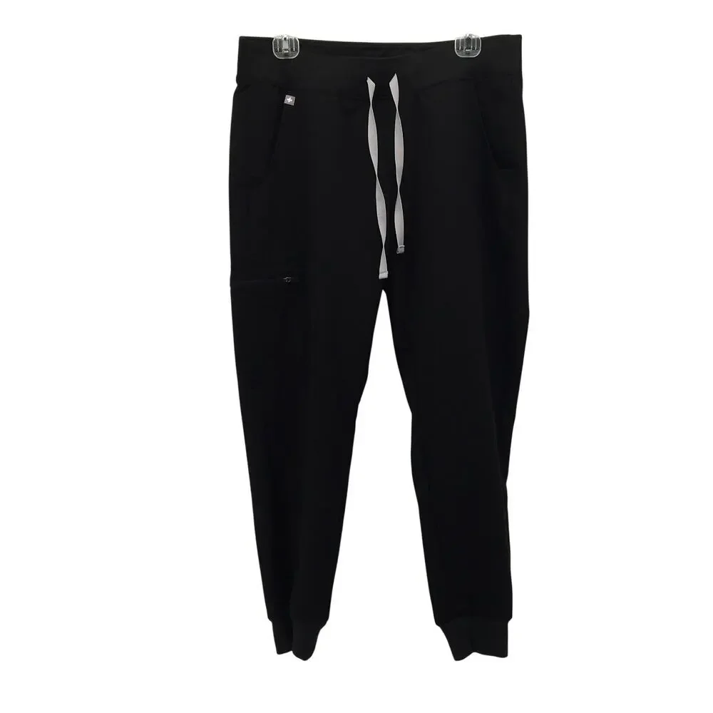 FIGS Zamora Jogger Scrub Pant Black Medium Petite M/P Nursing Workwear Medical